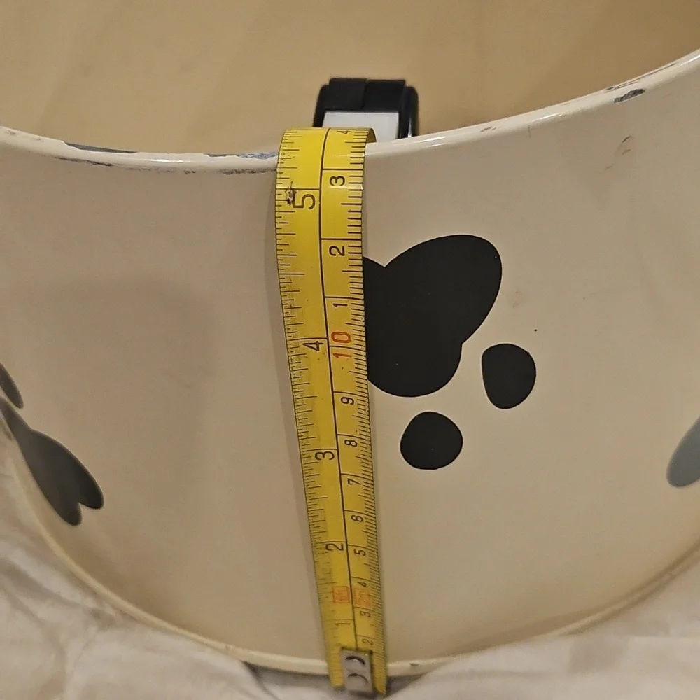 Cream Pet Bowl with Paw Prints